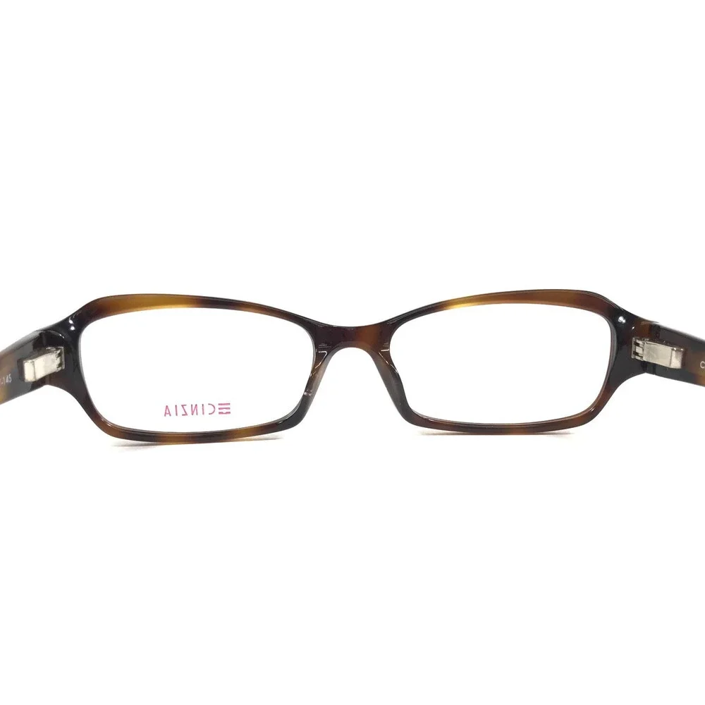 Cinzia Eyeglasses Frames CIN-5054 C1 Brown Striped Horn Cat Eye 54-17-145